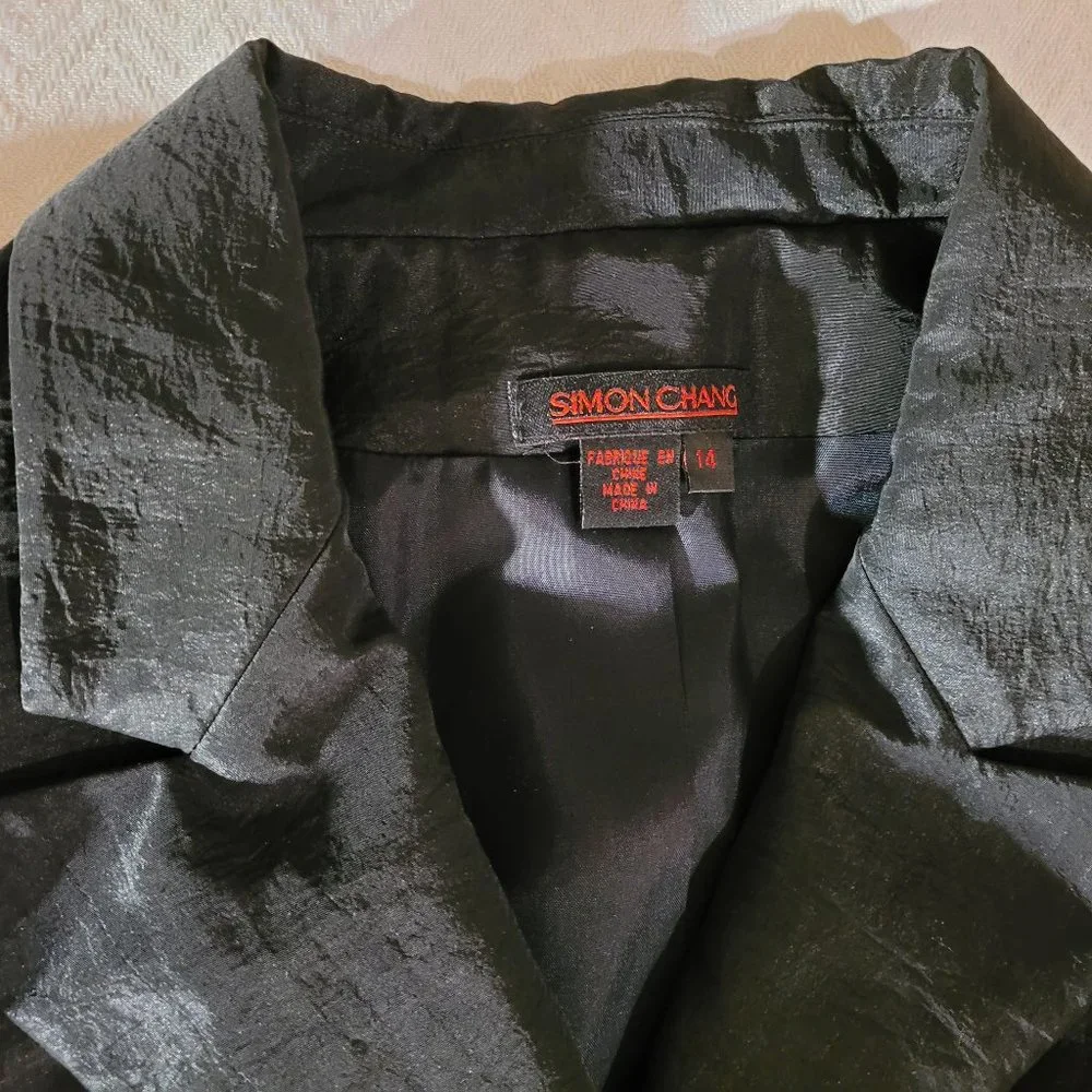 Simon Chang Vintage 90s Tuxedo-Style Jacket, Convertible, Black - Picture 7 of 9